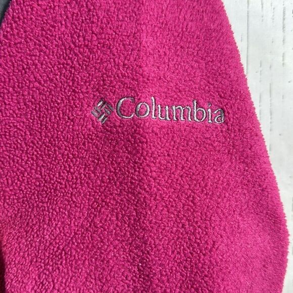 Columbia Pink Gray Fleece Full Zip Outdoor Trail Jacket Womens M Gorpcore Hiking - Picture 10 of 15